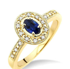 Parkplace Jewelers Oval Shape Gemstone & Halo Diamond Ring 42498PPTSSPYG