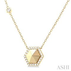 ASHI Hexagon Shape Diamond Fashion Necklace 682TQPPFGNKYG