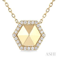 ASHI Hexagon Shape Diamond Fashion Necklace 682TQPPFGNKYG