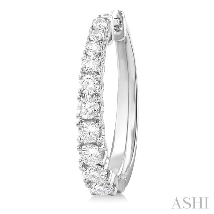 ASHI Graduated Diamond Fashion Hoop Earrings 683V0PPFGERWG-1.50