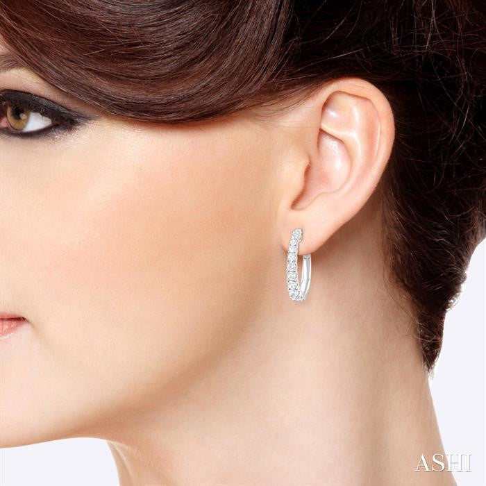 ASHI Graduated Diamond Fashion Hoop Earrings 683V0PPFGERWG-1.50