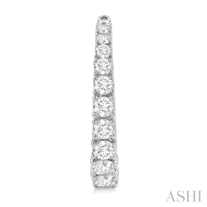 ASHI Graduated Diamond Fashion Hoop Earrings 683V0PPFGERWG-1.50