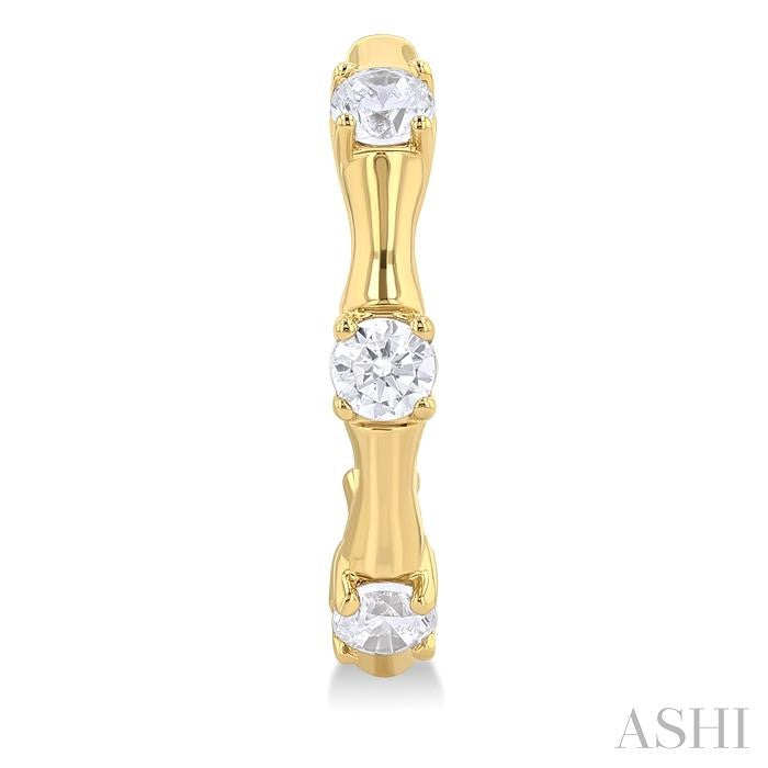 ASHI Petite Diamond Fashion Bamboo Half Hoop Earrings 683W8PPTGERYG