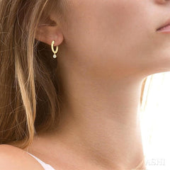 ASHI Bezel Set Petite Diamond Huggie Fashion Earrings 684V8PPTGERYG