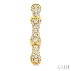 ASHI Petite Diamond Bamboo Huggie Fashion Earrings 684W5PPFGERYG