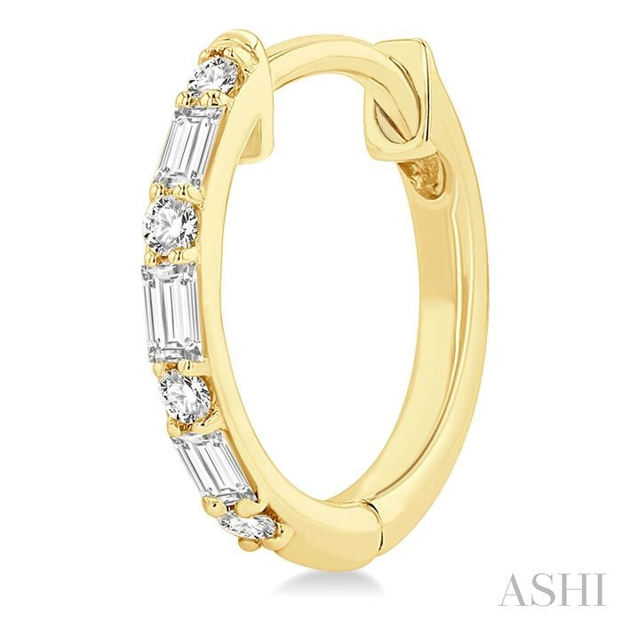 ASHI Baguette Petite Diamond Fashion Huggie Earrings 685V6PPTGERYG