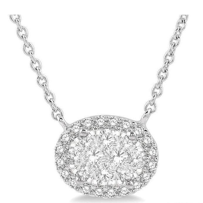 Parkplace Jewelers Oval Shape East-West Halo Lovebright Essential Diamond Pendant 9964UPPFVNKWG