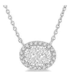 Parkplace Jewelers Oval Shape East-West Halo Lovebright Essential Diamond Pendant 9964UPPFVNKWG