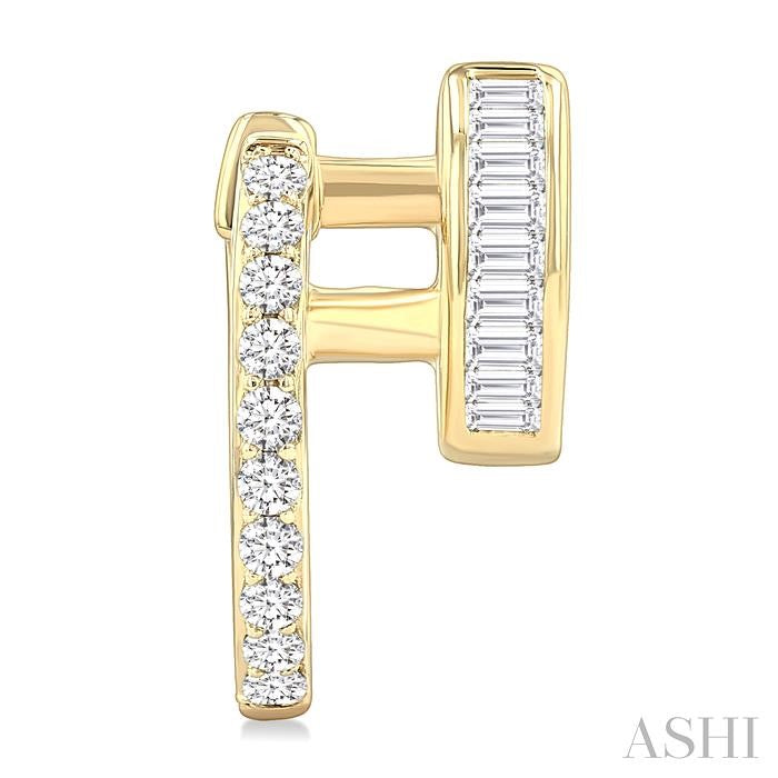 ASHI Double Row Diamond Huggie Fashion Earrings 688W3PPFGERYG