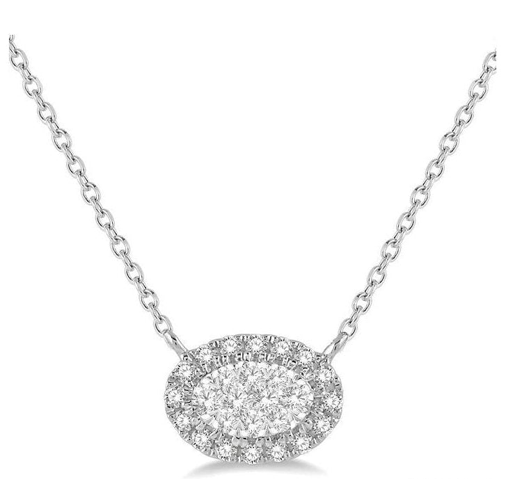 Parkplace Jewelers Oval Shape East-West Halo Lovebright Essential Diamond Pendant 9964HPPFVNKWG