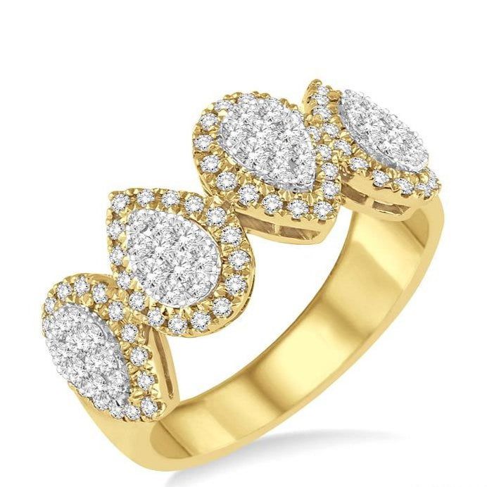 Parkplace Jewelers Pear Shape Halo Lovebright Half Eternity Diamond Ring 141C2PPFVYW
