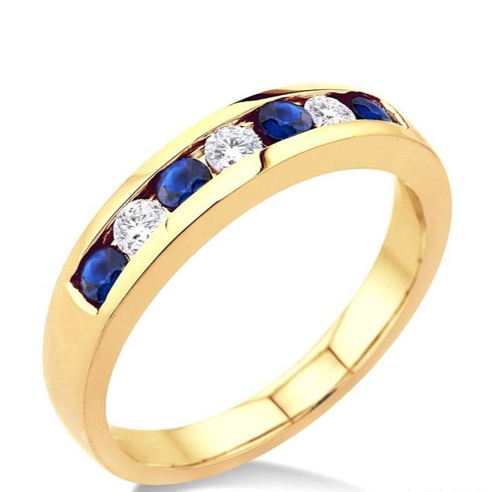 Parkplace Jewelers Channel Set Alternate Gemstone & Diamond Wedding Band 30317PPFXSP