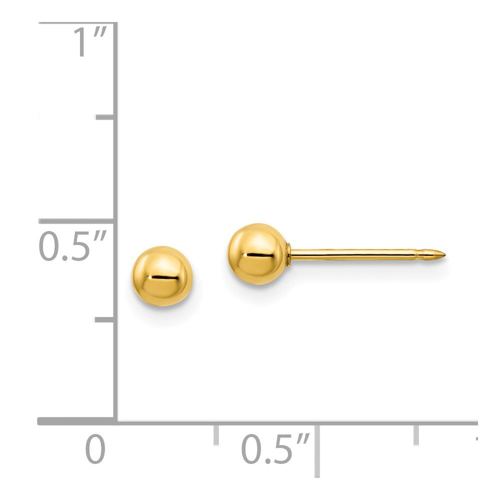 69E Inverness 14k 4mm Ball/Long Post Earrings