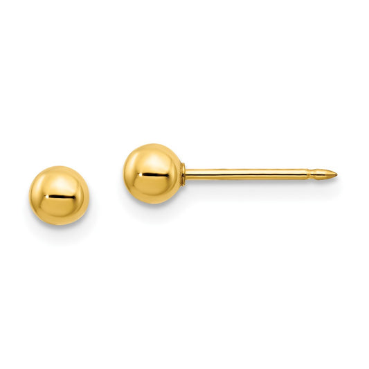 69E Inverness 14k 4mm Ball/Long Post Earrings