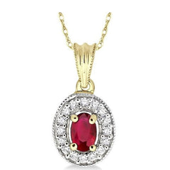 Parkplace Jewelers Oval Shape Gemstone & Diamond Pendant 58197PPFNPDRB