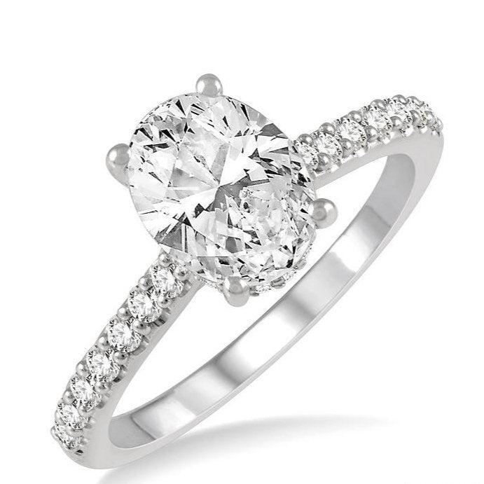 Parkplace Jewelers Oval Shape Semi-Mount Diamond Engagement Ring 259J5PPFHW-SM-OV-1.5