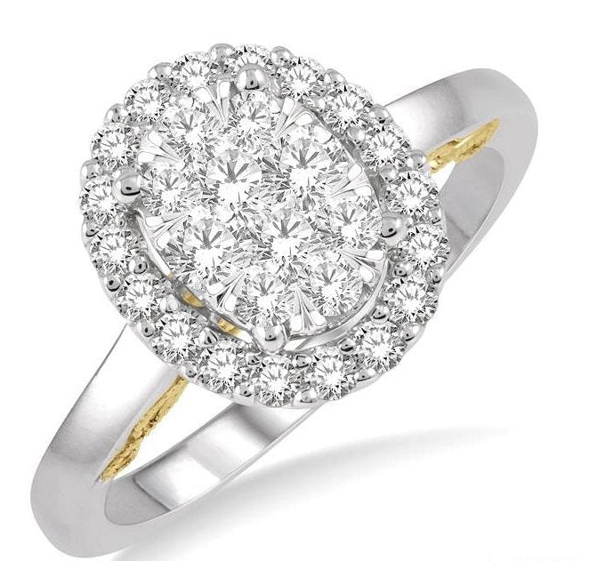Parkplace Jewelers Oval Shape Halo Lovebright Essential Diamond Ring 136E2PPFVWY