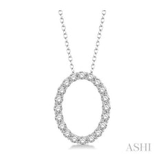 ASHI Oval Shape Diamond Pendant 901H2PPFGPDWG