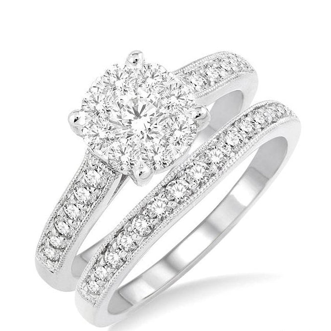 Parkplace Jewelers Round Shape Lovebright Diamond Wedding Set 19301PPFVWG-WS