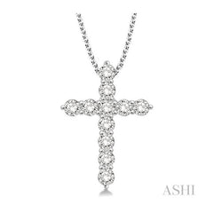 ASHI Cross Diamond Pendant 96450PPFGPDWG-1.50