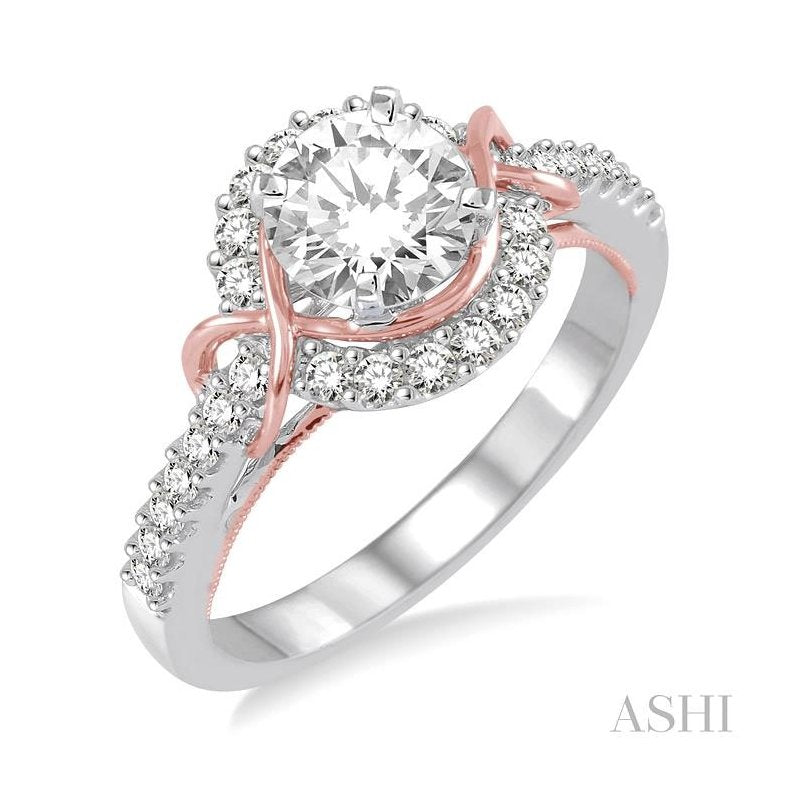 ASHI Round Shape Halo Diamond Engagement Ring 253B0PPFVWP-LE-1.05