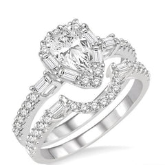 Parkplace Jewelers Pear Shape Halo Diamond Wedding Set 257C0PPFVWG-WS-1.25