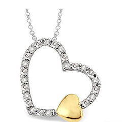 Parkplace Jewelers Silver Heart Shape Diamond Fashion Pendant 86889PPSSSLPD-YL