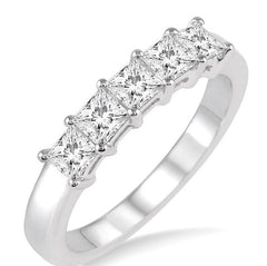 Parkplace Jewelers Princess Shape 5 Stone Diamond Wedding Band 35171PPFHWG