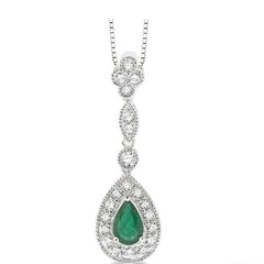 Parkplace Jewelers Pear Shape Gemstone & Halo Diamond Pendant 58206PPFNPDEMW