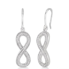 Parkplace Jewelers Silver Infinity Diamond Fashion Earrings 87169PPSSSLER