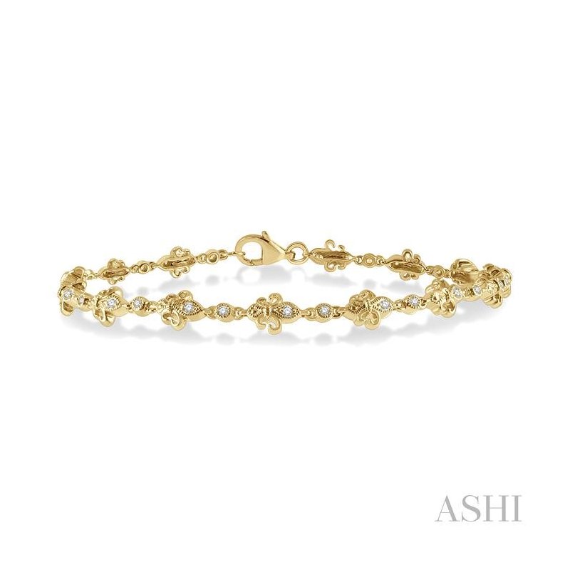 ASHI Fleur De Lis Diamond Bracelet 7119UPPTSYG