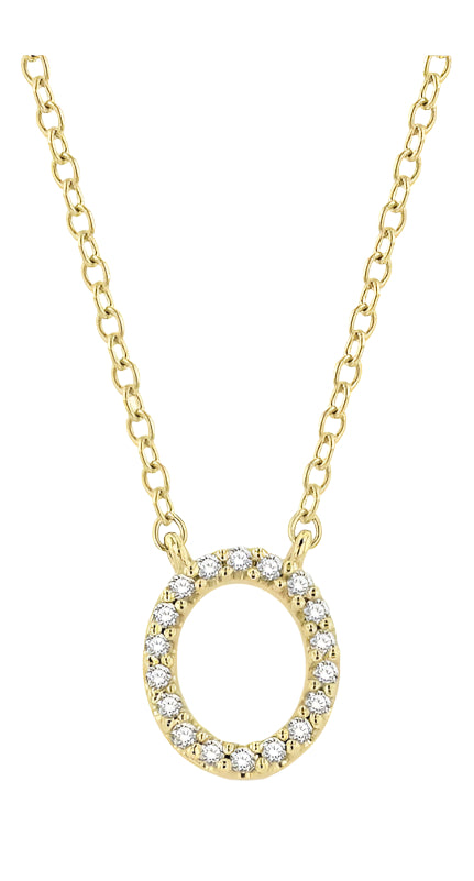 Parkplace Jewelers Block 'O' Initial Diamond Pendant 912F9PPTSPDYG-O