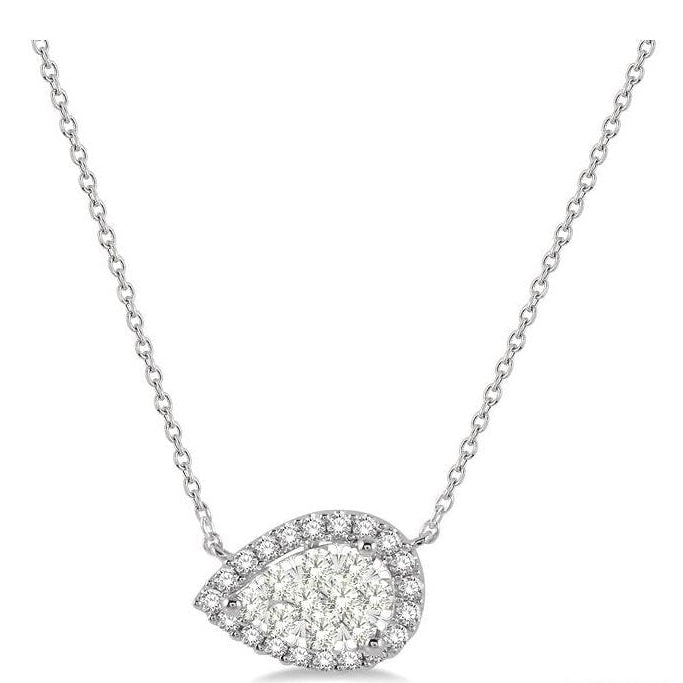Parkplace Jewelers Pear Shape East-West Halo Lovebright Essential Diamond Pendant 9981UPPFVNKWG