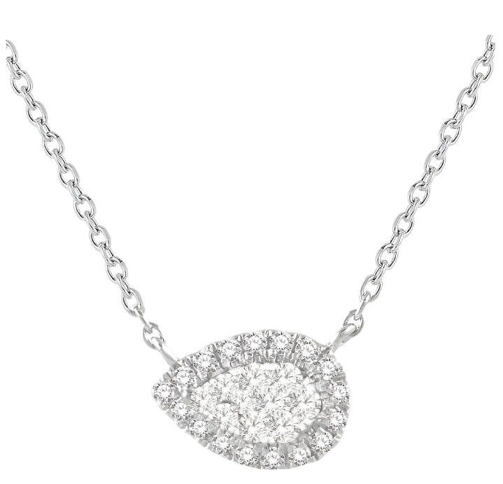 Parkplace Jewelers Pear Shape East-West Halo Lovebright Essential Diamond Pendant 99810PPFHNKWG