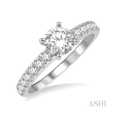 ASHI Round Shape Diamond Engagement Ring 24473PPFHWG-LE