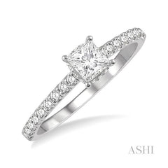 ASHI Princess Shape Diamond Engagement Ring 259J3PPFHWG-LE-PRN