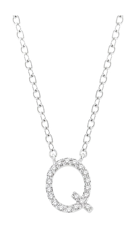 Parkplace Jewelers Block 'Q' Initial Diamond Pendant 912F9PPTSPDWG-Q