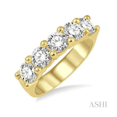 ASHI Round Shape 5 Stone Diamond Wedding Band 33340PPFGYG-2.00