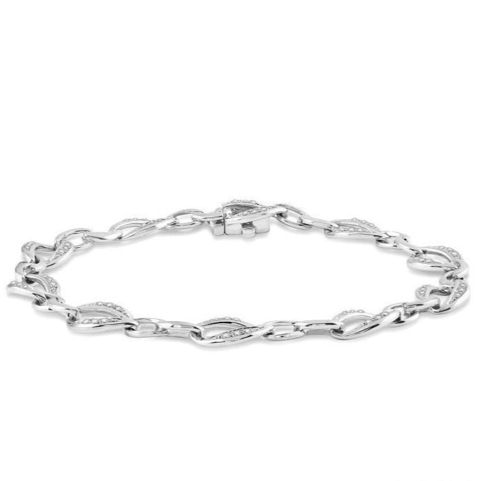 Parkplace Jewelers Silver Diamond Bracelet 85058PPSSSLTB