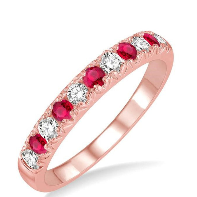 Parkplace Jewelers 11 Alternate Gemstone & Diamond Wedding Band 46506PPFGRBPG