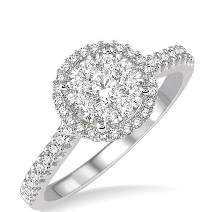 Parkplace Jewelers Round Shape Halo Lovebright Essential Diamond Engagement Ring 124F3PPFVWY