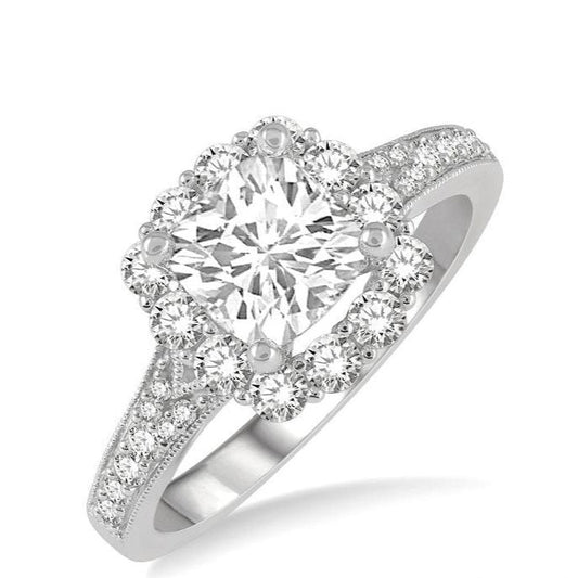 Parkplace Jewelers Cushion Shape Semi-Mount Halo Diamond Engagement Ring 223J3PPFHWG-SM