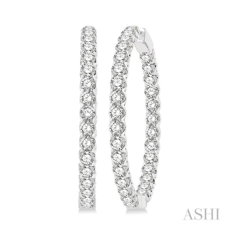 ASHI Inside-Out Diamond Hoop Earrings 628C0PPFGERWG-10.00