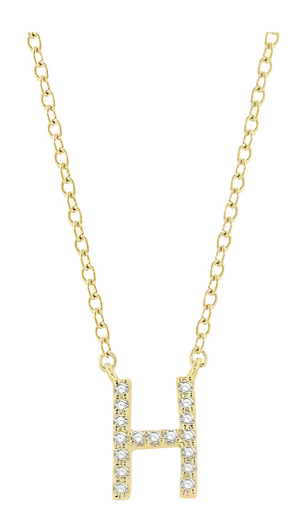 Parkplace Jewelers Block 'H' Initial Diamond Pendant 912F9PPFSPDYG-H