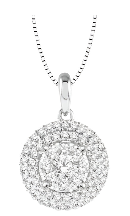 Parkplace Jewelers Round Shape Halo Lovebright Essential Diamond Pendant 910B3PPFVPDWG