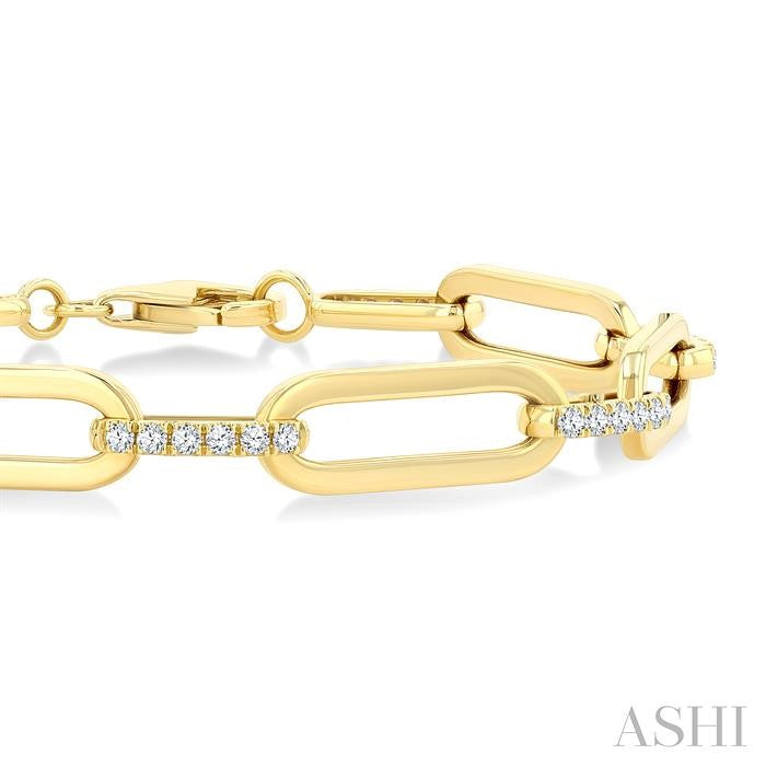 ASHI Paperclip Diamond Fashion Bracelet 7005VPPFGYG