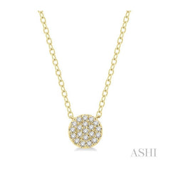 ASHI Disc Petite Diamond Fashion Pendant 646A8PPFSPDYG