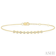ASHI Bezel Set Petite Diamond Fashion Chain Bracelet 700E0PPTGYG