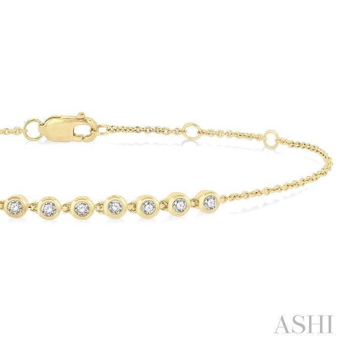ASHI Bezel Set Petite Diamond Fashion Chain Bracelet 700E0PPTGYG