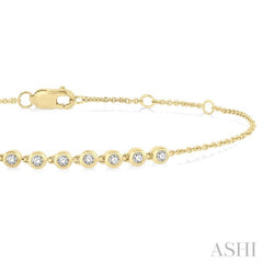 ASHI Bezel Set Petite Diamond Fashion Chain Bracelet 700E0PPTGYG